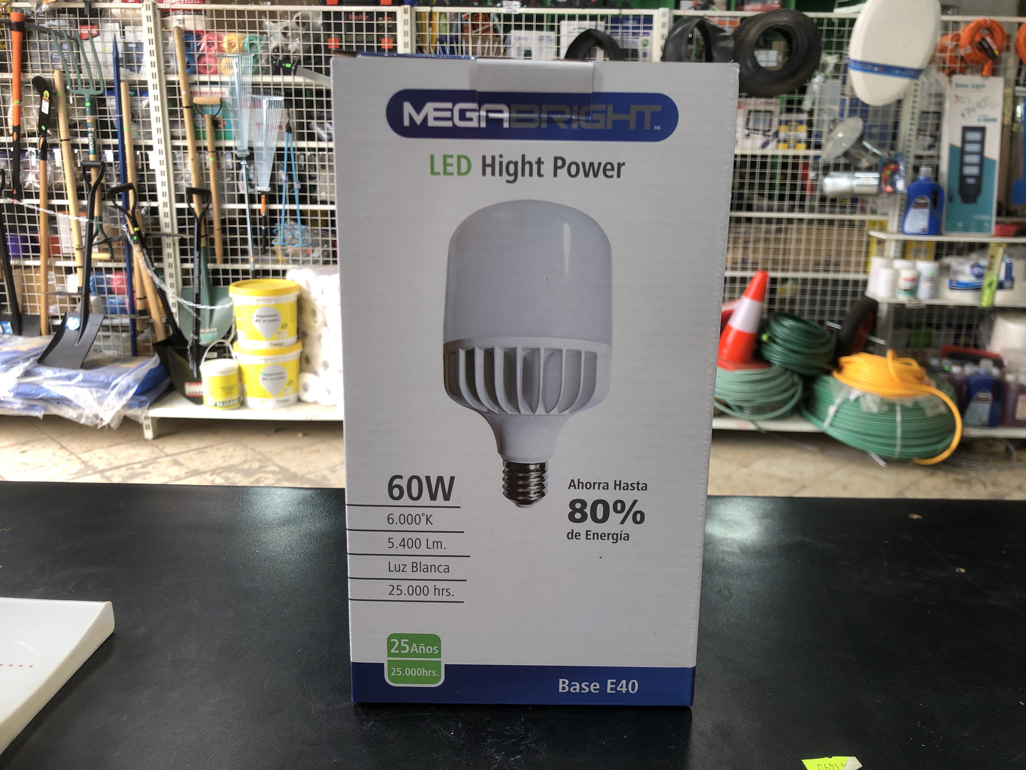 Ampolleta Led 60W E40 + adaptador E40 a E27